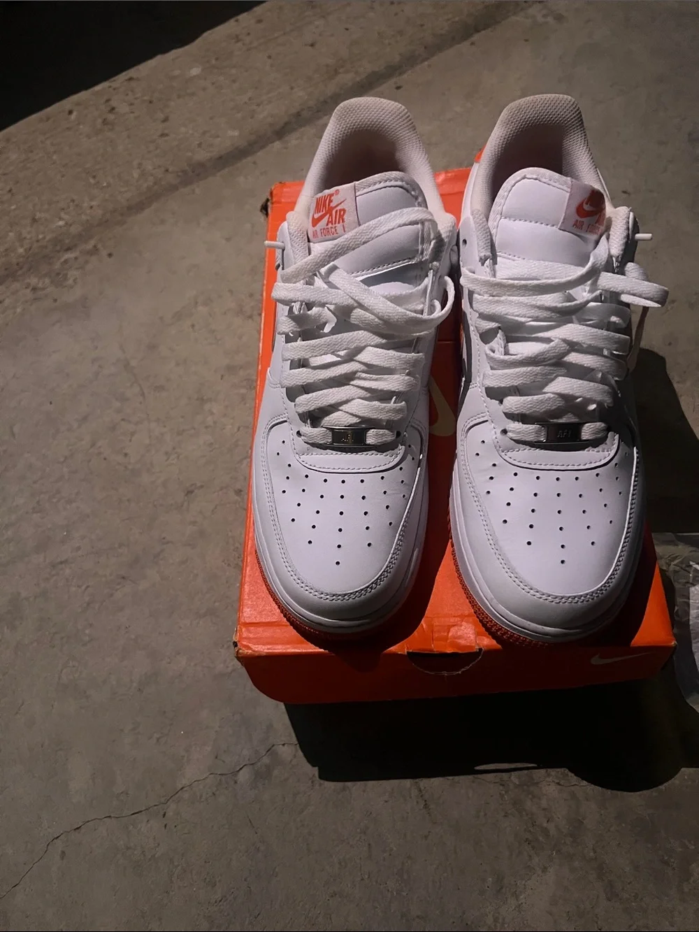 Nike Flex Train Bright Orange Shoes with box orange and white